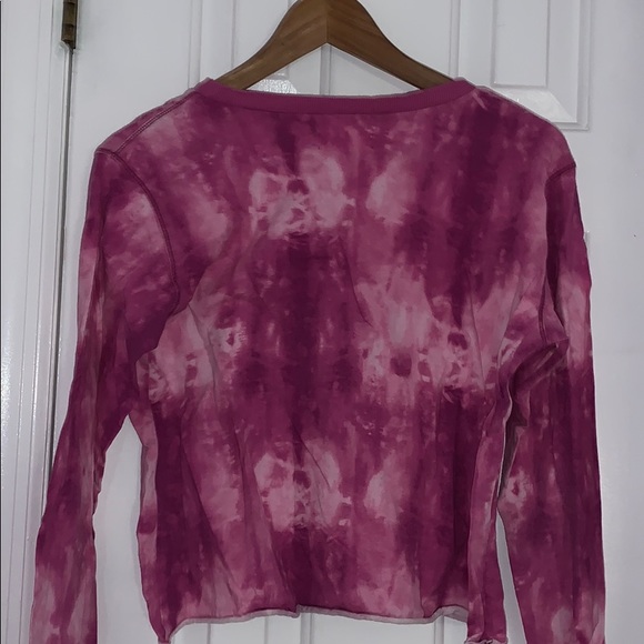 Hollister Pink Tie Dye Cropped Sweatshirt - Picture 2 of 3